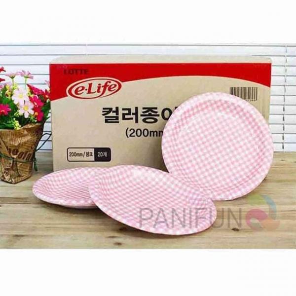 일회용접시 핑크 200개 파티종이접시 색깔종이접시 종이용기 일회용종이접시 칼라접시