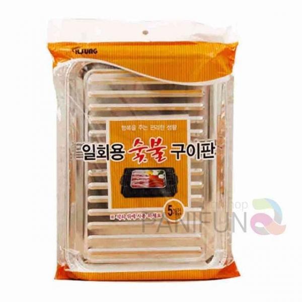 일회용 숯불구이판 5개 불고기불판 소고기불판 일회용불판 사각불판 캠핑고기불판