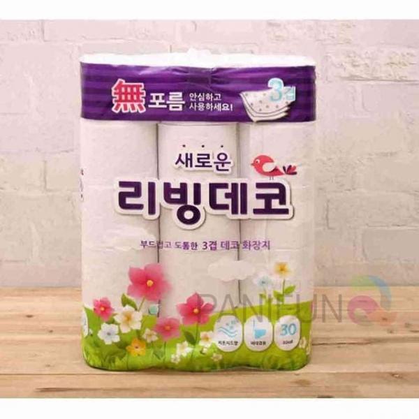 롤 화장지 30개 화장실용화장지 무형광휴지무표백 두루마리휴지 3겹화장지 화장지3겹