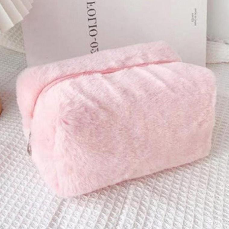 여자 라운드 간편한 스퀘어 퍼파우치 1P 다용도 수납 메이크업 가방 패션