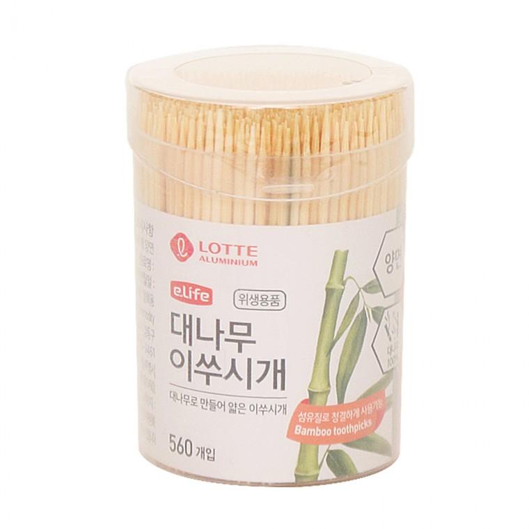 [도매포유]롯데 이라이프 대나무 양면이쑤시개 560P