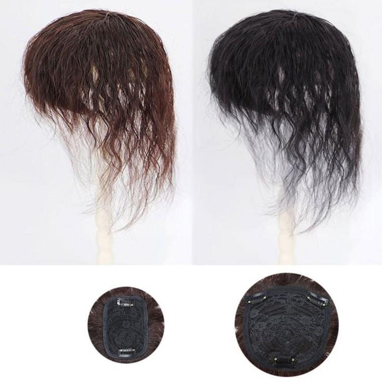 웨이브 헤어뽕 여성 인모 정수리 부분 2핀 머리 가발