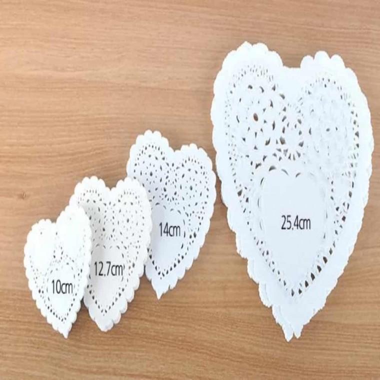 도일리 페이퍼 하트(12.5cm)100매 종이코스터 찻잔받침 티코스터 컵코스터 일회용코스터 컴받침대 컵받침