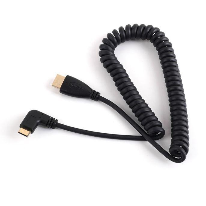 HDMI 스프링 케이블 HDMI -미니HDMI 우측꺽임