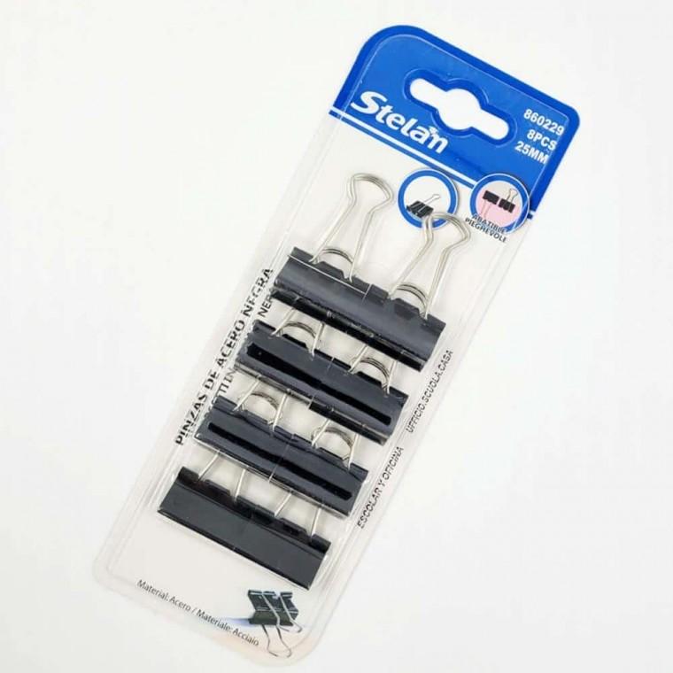 블랙 서류집게 25mm 8P 메모집게 문구집게 문서집게