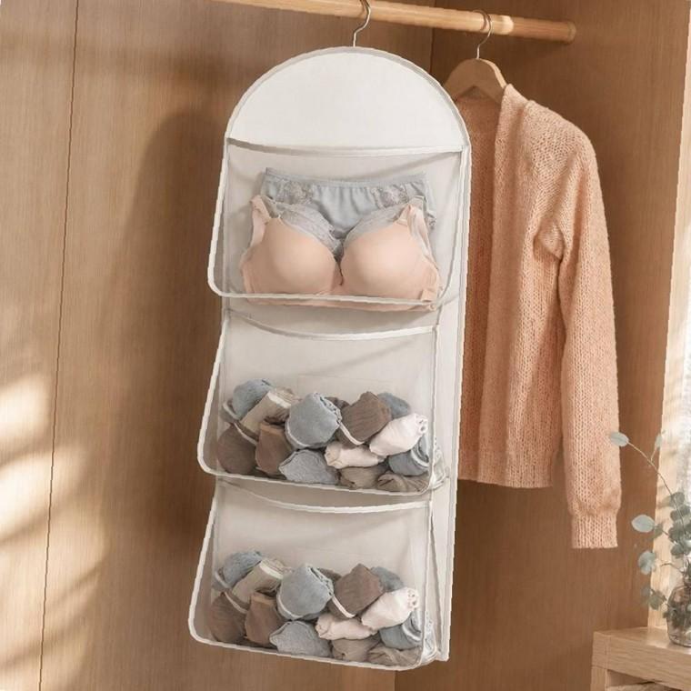 수납함 양말 메쉬 정리 옷장 행거 속옷 3단 걸이형 정리대