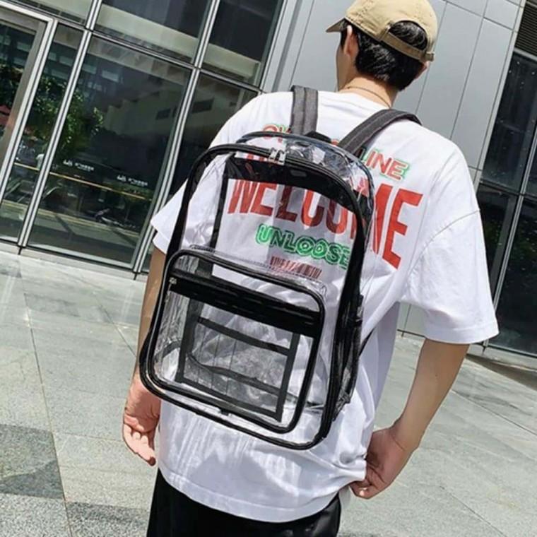 투명백팩 블랙 패션가방 비닐백팩 패션백팩