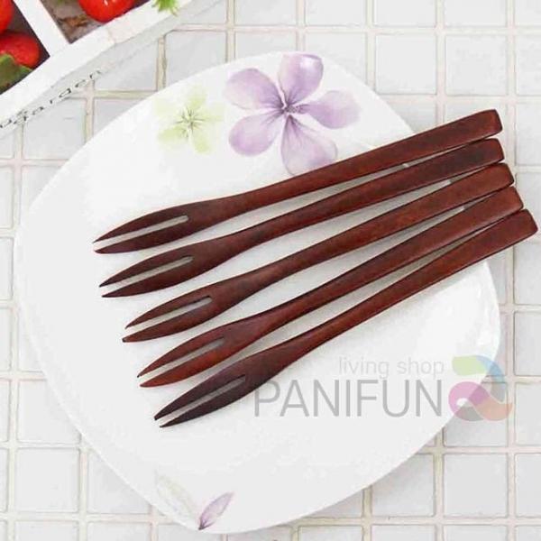 우드 티포크 5개 포크세트 과일꽂이 과일포크 디저트포크 케이크포크