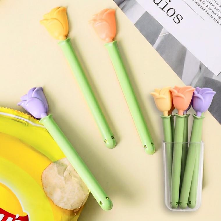 과자 봉지 클립 비닐 봉투 밀폐 보관 밀봉 스틱 자석형 투명 케이스 세트