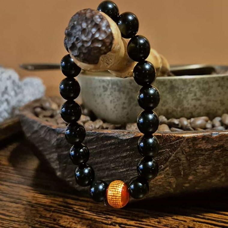 흑요석 염주 팔찌 13mm