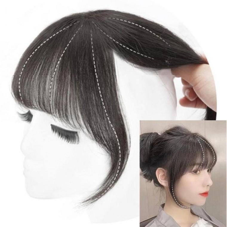 여성 3D 실용 시스루뱅 앞머리 가발 1P 부분 헤어 피스 빗살핀 고온사 패션