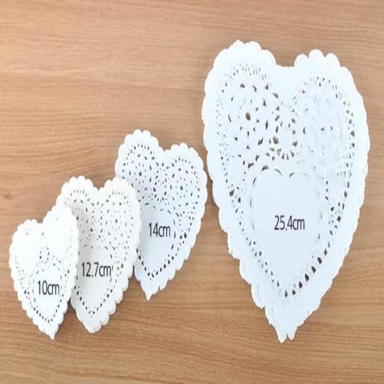 도일리 페이퍼 하트(14cm)100매 찻잔받침 컵받침 티코스터 컴받침대 일회용코스터 카페코스터 종이코스터