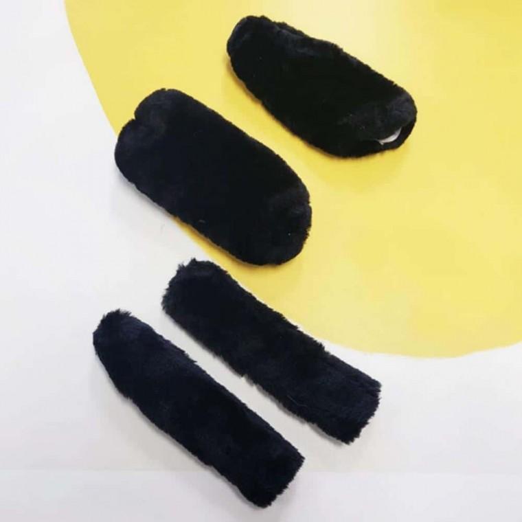 오토바이 핸들 털 커버 블랙 오토바이핸들토시 핸들장갑 손잡이덮개