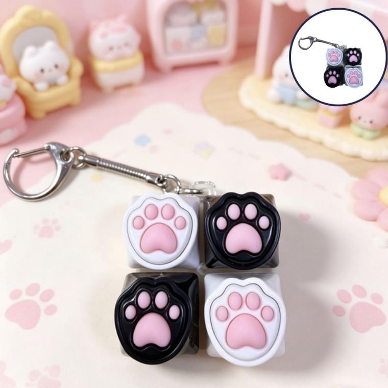 LED고양이 키캡키링 키보드 딸깍이 클리커 열쇠고리
