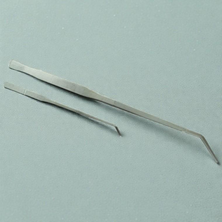 롱 핀셋 대형 롱노즈 집게 커브형 곡면 수조 수초 어항 다육 피딩 스테인리스 스틸 26.5cm
