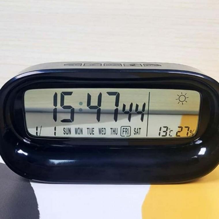 탁상 디지털 온습도계 시계 블랙 디지털알람시계 책상시계 수험생시계