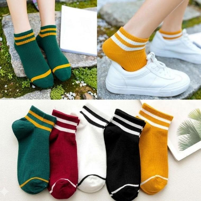 여성 컬러풀 깔끔 배색 데일리 패션양말 발목양말 10켤레