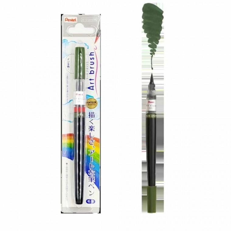 캘리그라피 붓펜 올리브그린