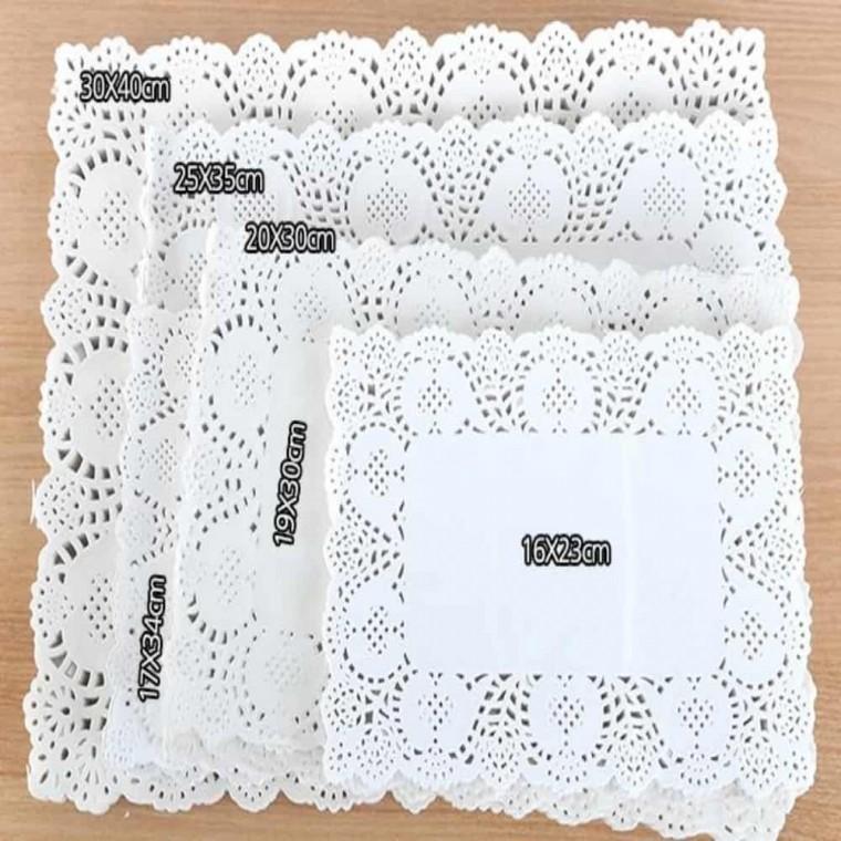 도일리 페이퍼 사각(17x34cm)100매 포장간지 종이장식 포장종이 빵포장종이 종이소품 데코종이 쿠키포장지