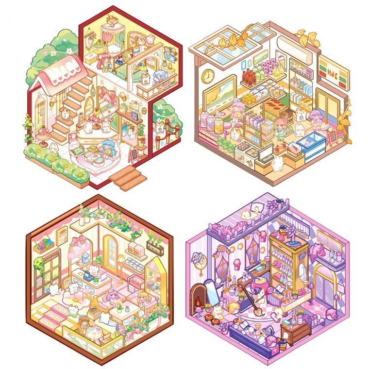 3D 입체 방꾸미기 DIY 스티커 (12개)