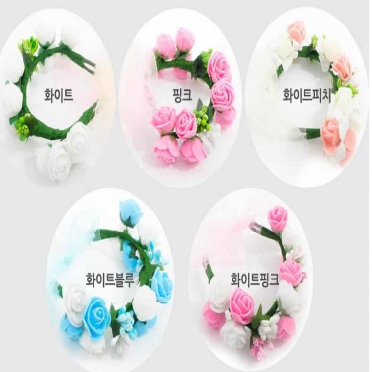 웨딩 팔찌 웨딩촬영소품 셀프브라이덜샤워 기념일팔찌 조화화관 브라이덜샤워소품 꽃팔찌 셀프웨딩소품 조