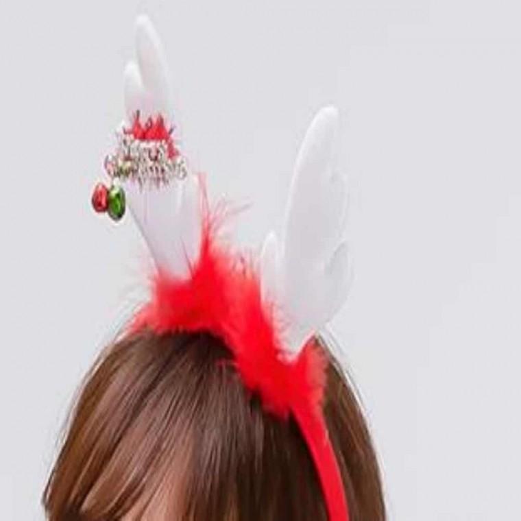 화이트 루돌프 머리띠 행사머리띠 생일파티머리띠 놀이공원머리띠 페스티벌악세사리 생일머리띠 페스티벌룩
