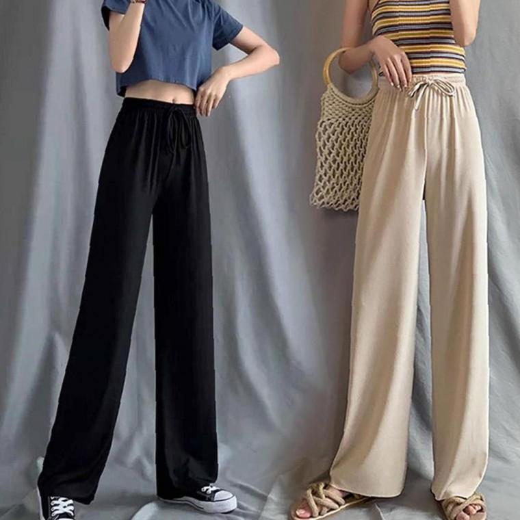 여자 썸머 데일리무드 와이드 밴딩 편안한 아이스쿨 차르르 간편 긴바지