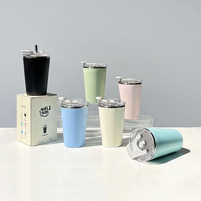 스텐 사무실 가벼운 머그컵 텀블러 빨대포함 420ml