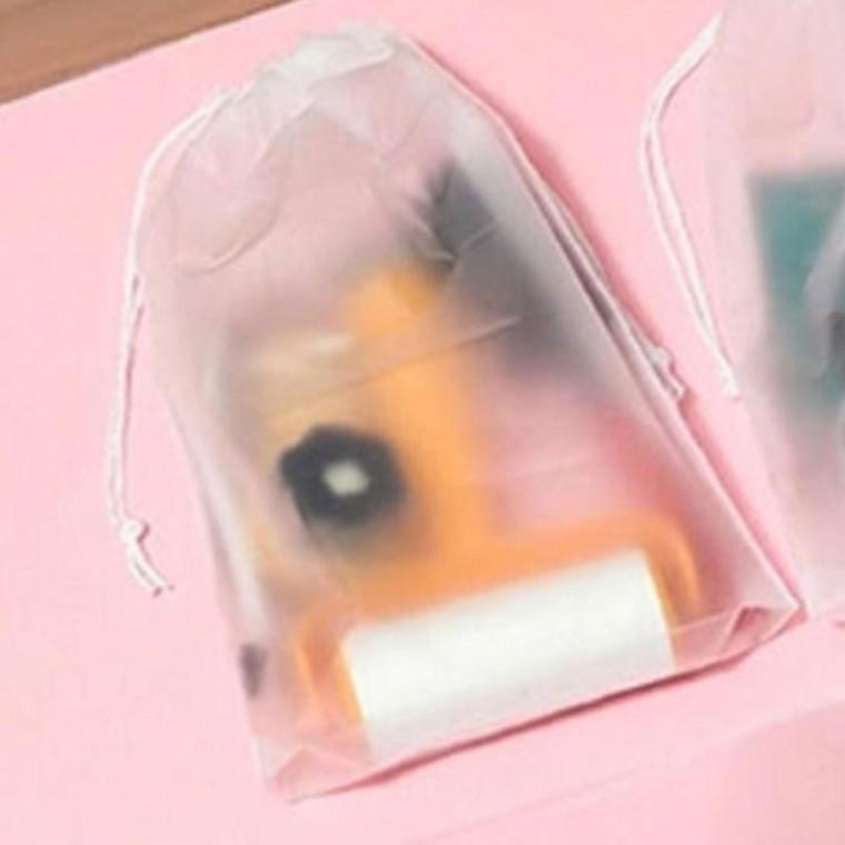 간편 스트링 알찬 여밈 보관파우치 반투명 10개 1세트 복조리 가방 여행