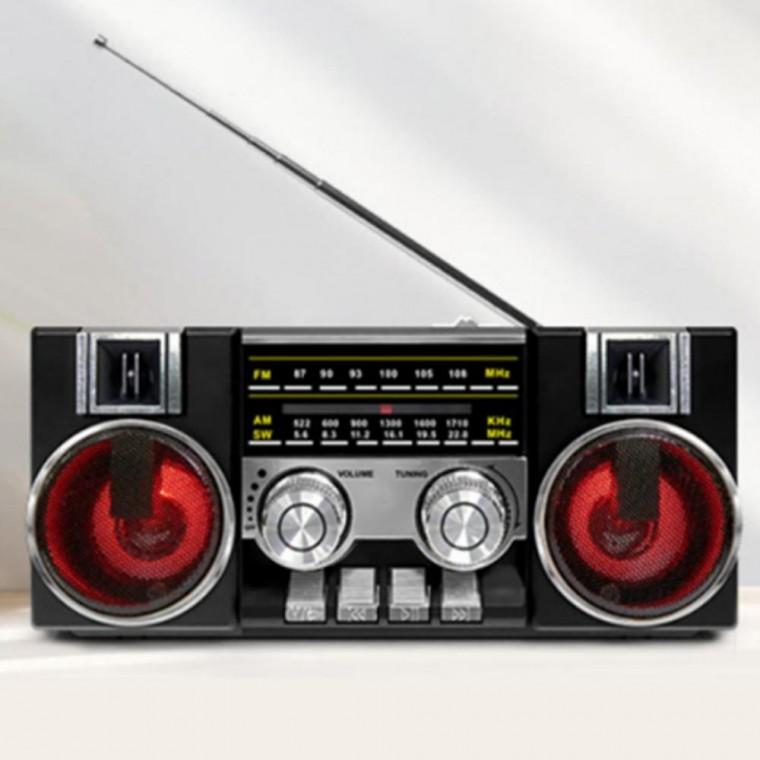 블랙 블루투스 MP3 휴대용 스피커 아날로그 라디오