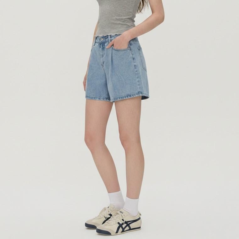 핀턱 데님 숏팬츠