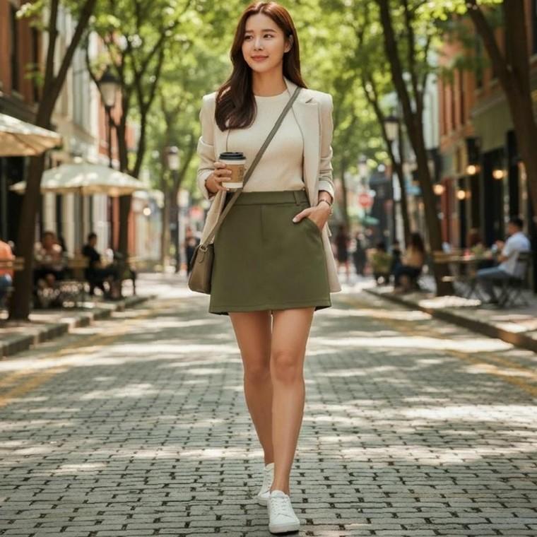 4컬러 데일리 단정한 차분한 속바지 안감 A핏 미니스커트