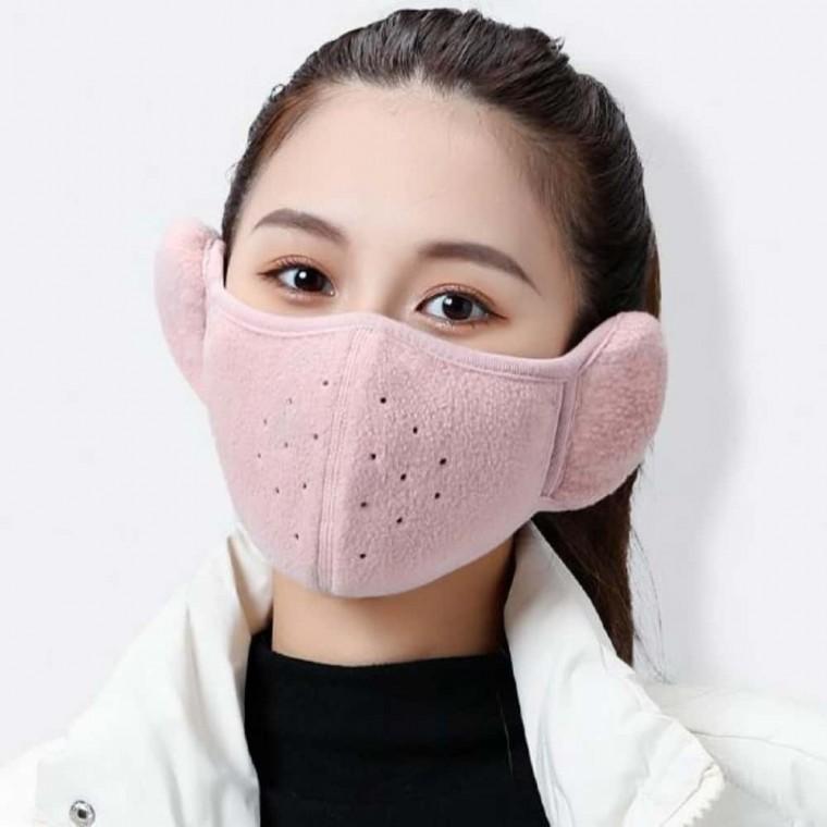 방한 귀도리 마스크 핑크 보온마스크 겨울마스크 귀마개마스크