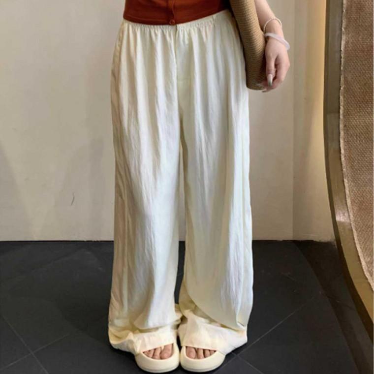 여성팬츠 바캉스 휴가 팬츠 허리 밴딩 여름바지 와이드 여름 밴딩팬츠바지 와이드밴딩팬츠 슬랙스 룩