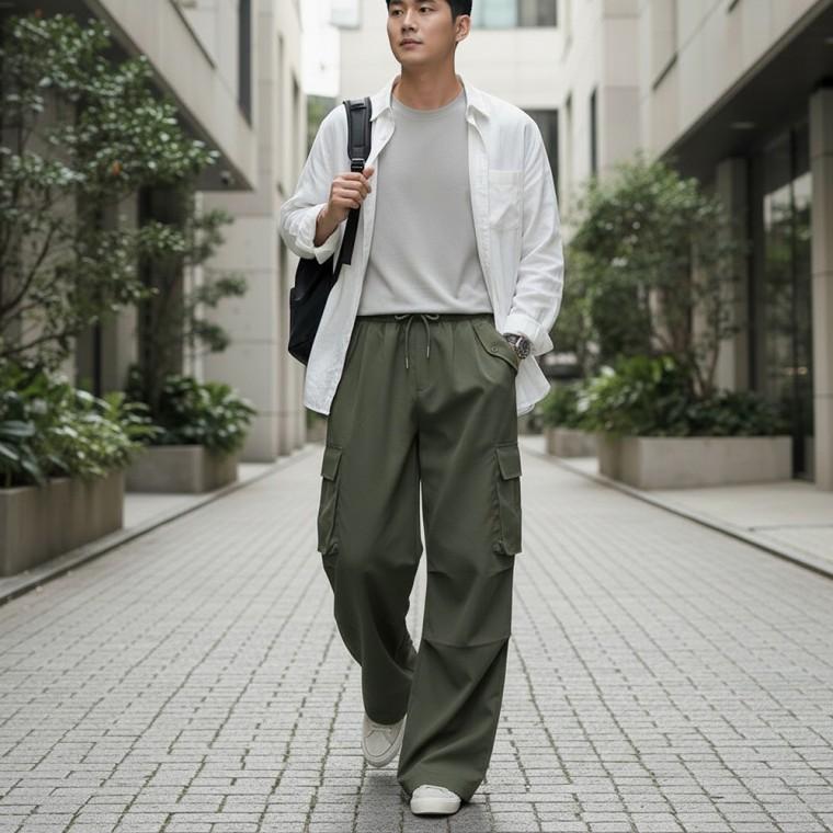 카고 스트링 와이드팬츠