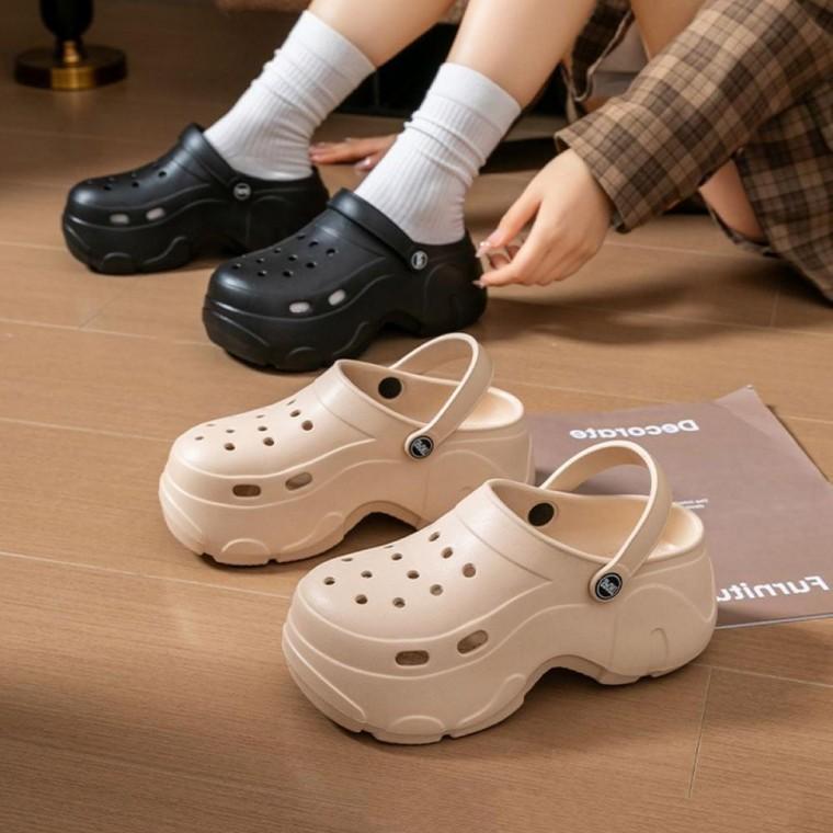여성 외출 베이직 사무실 가볍고 푹신 통굽 키높이 스타일 슬리퍼