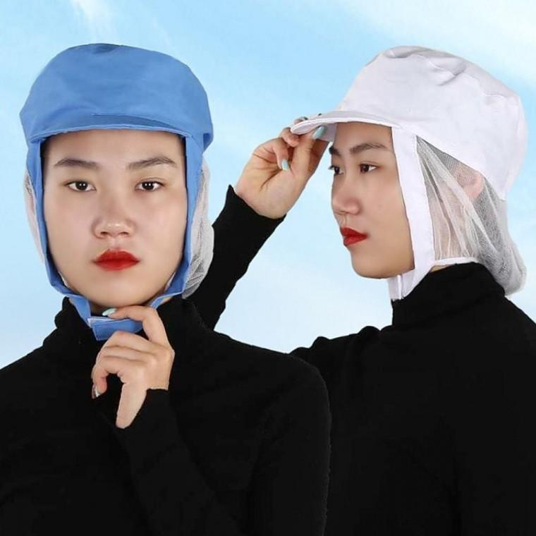데일리무드 공장 워크 망사 턱덮개 활동성 좋은 찍찍이 위생모자