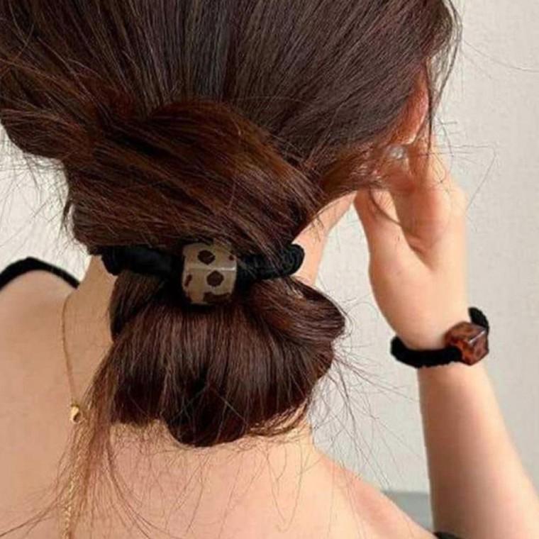 여자 큐브 간편한 머리끈 2개 1세트 짱짱한 헤어 고무줄 밴드 로우번 패션