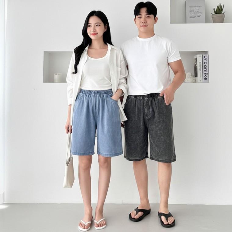 워싱 하프 반바지