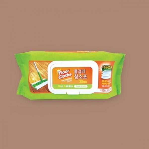 국산 고급형 물걸레 청소포 25매 대형38x20cm 5개 무형광 무색소 손걸레 청소용품