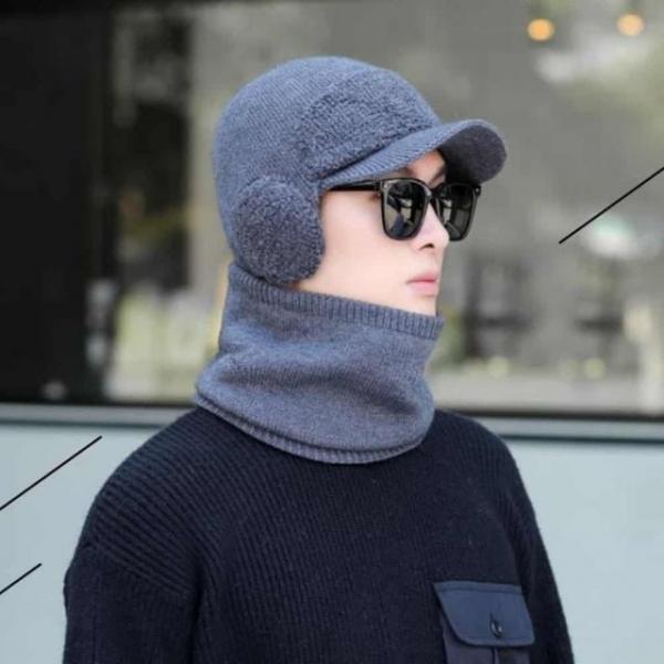 털모자 넥워머 세트 남자털모자 겨울캡모자