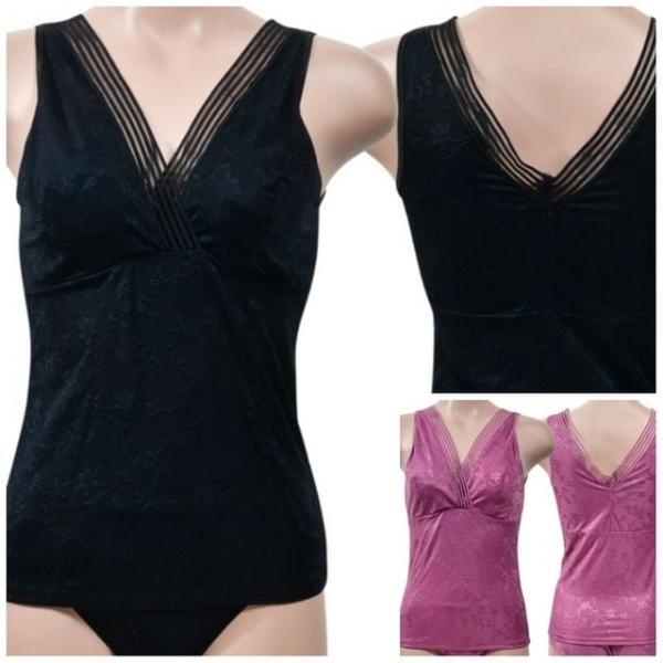 런닝셔츠 브이라인 브라나시 여성민소매 브라캐미솔 런닝브라 내장캡나시