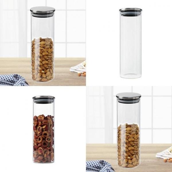 내열유리 밀폐용기 2p세트 6.5cm 520ml 유리밀폐용기 투명밀폐용기