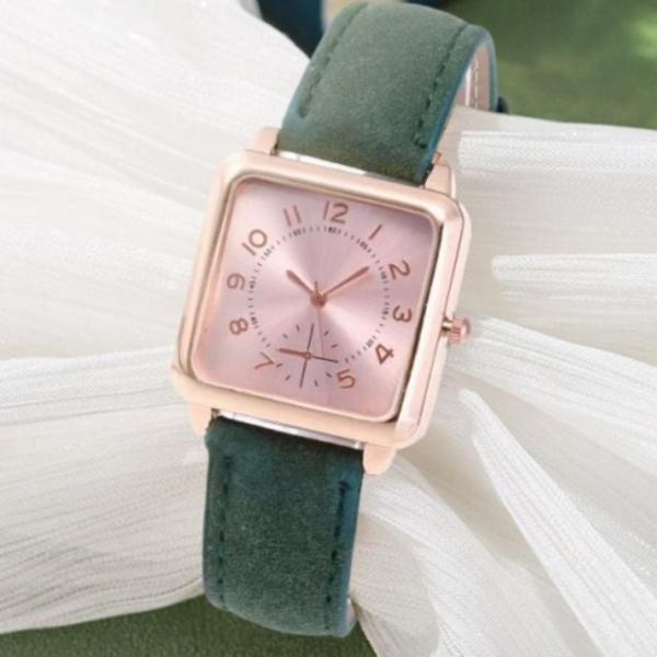사각 아날로그 시계 여성 빈티지 정장 손목 쿼츠