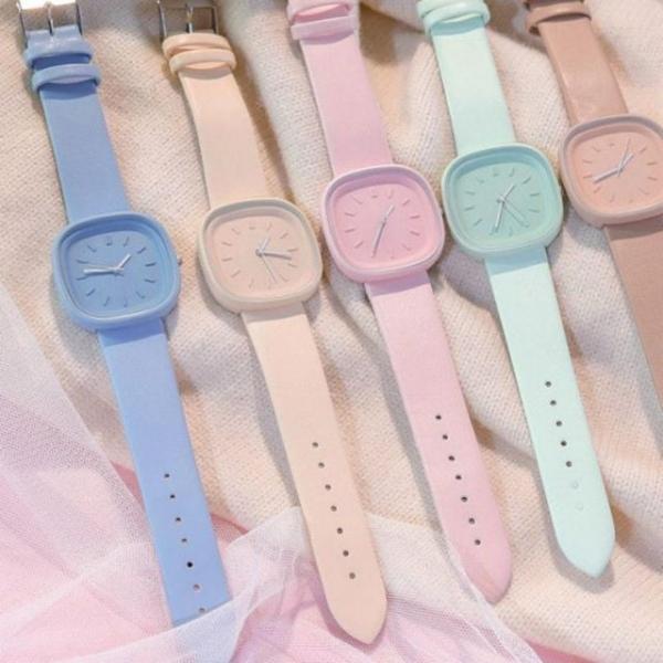 시계 패션 파스텔 아날로그 손목 여자