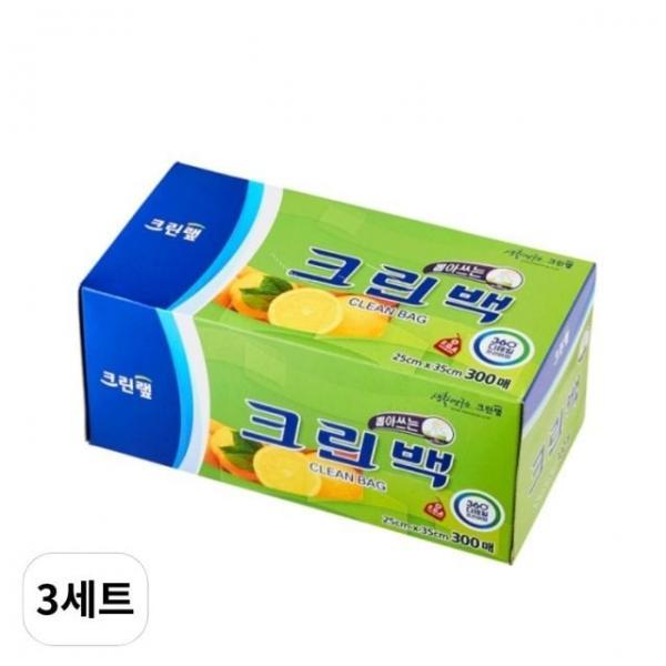 크린랲 위생백 25cm x 35cm 중 300매입 3세트 크린랩