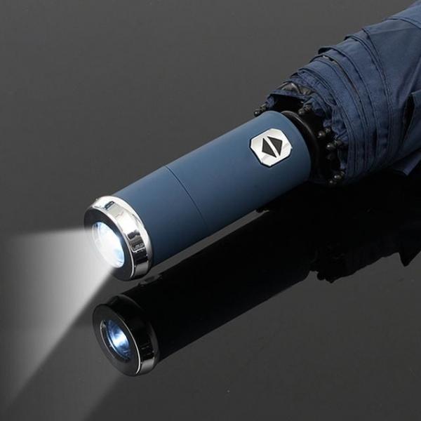 LED 손전등 양산겸 우산 네이비 우양산 3단자동우산