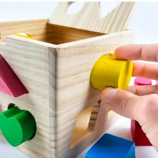 우드 도형 블록 6개입 유아장난감 퍼즐큐브