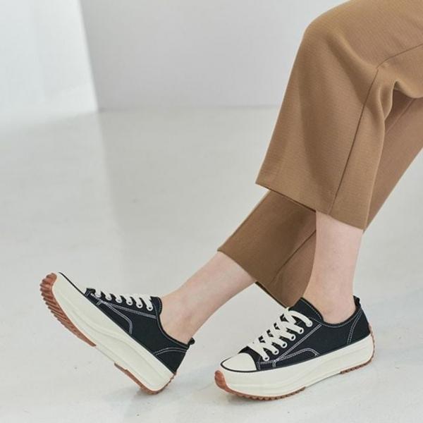 국내제작 플랫폼 아웃솔 스티치 포인트 캐주얼 캔버스 데일리 스니커즈 6SS