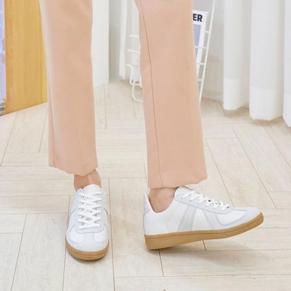 국내제작 소가죽 클래식 라스트 베이직 데일리 캐주얼 레이스업 스니커즈 6SS
